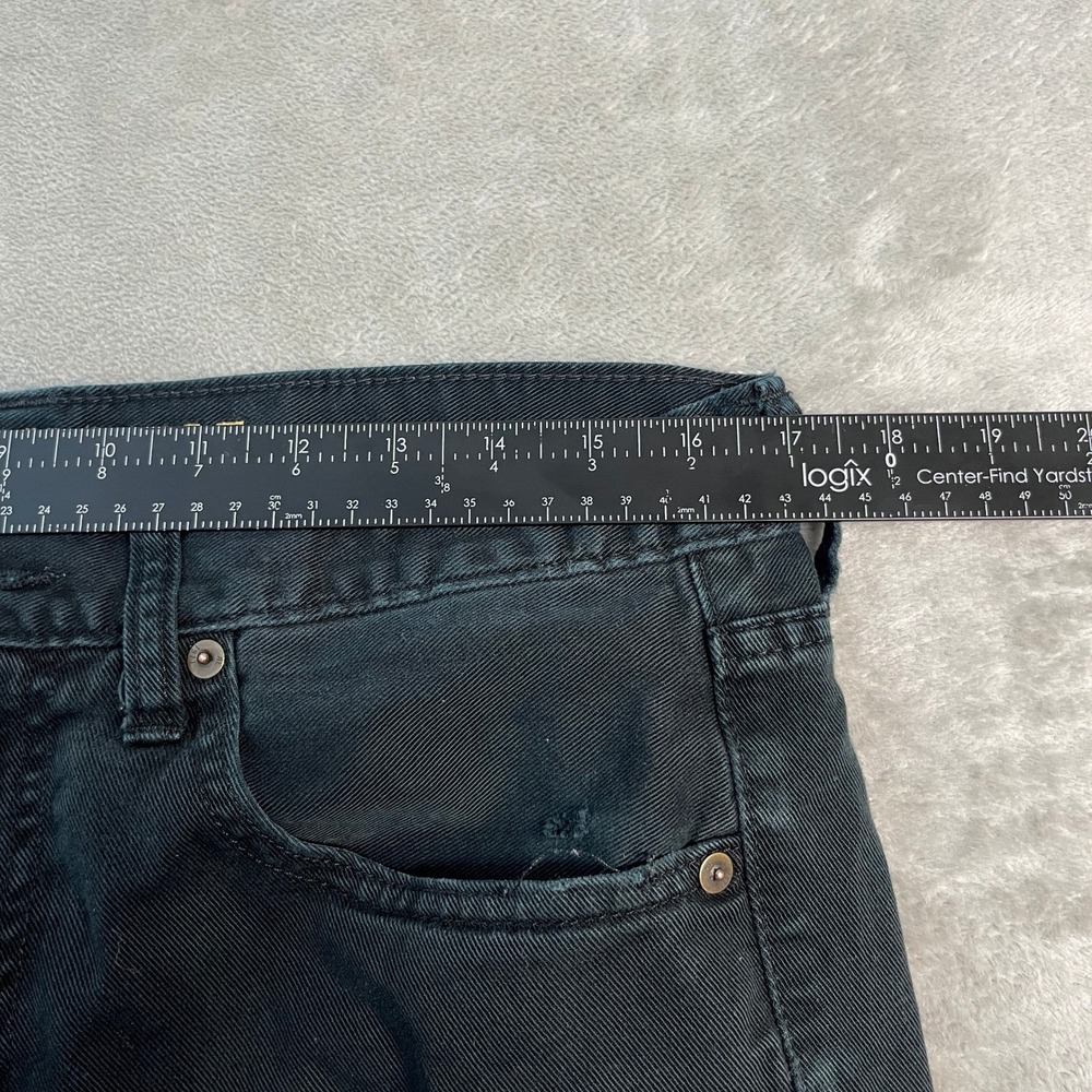 American Eagle Core Flex Slim Straight Black Jeans Mens 32x32 (34x30) Distressed - Picture 4 of 16